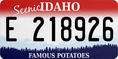 ID license plate E218926