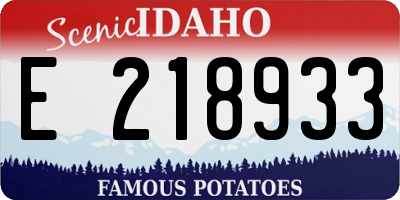 ID license plate E218933
