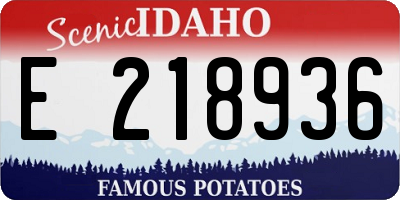ID license plate E218936