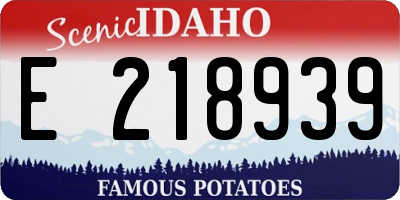 ID license plate E218939