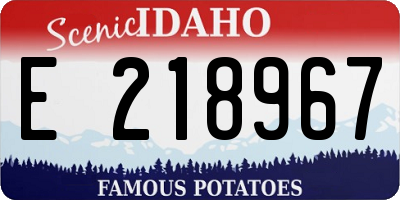 ID license plate E218967