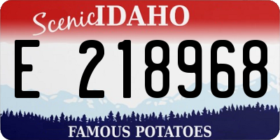 ID license plate E218968