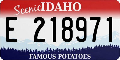 ID license plate E218971