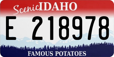 ID license plate E218978