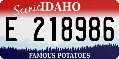 ID license plate E218986