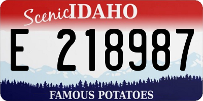 ID license plate E218987