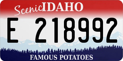 ID license plate E218992