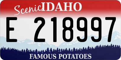 ID license plate E218997