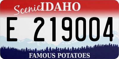 ID license plate E219004
