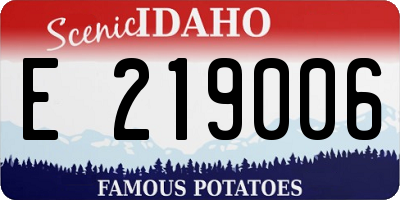 ID license plate E219006