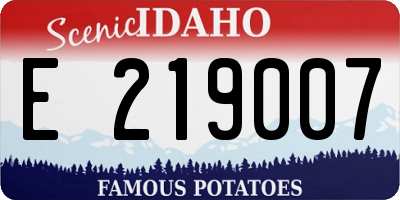 ID license plate E219007