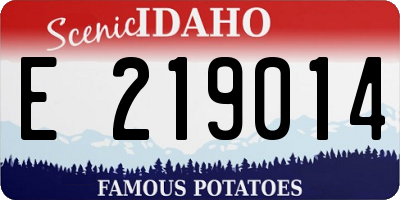 ID license plate E219014