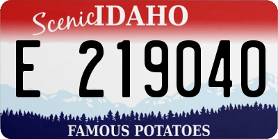 ID license plate E219040