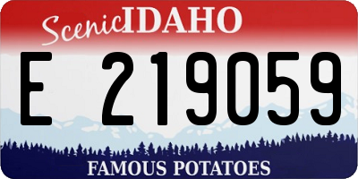 ID license plate E219059