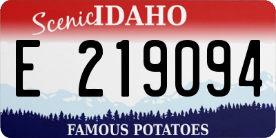 ID license plate E219094