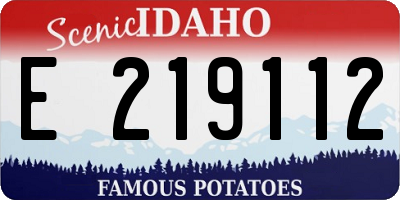 ID license plate E219112