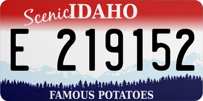 ID license plate E219152