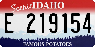 ID license plate E219154