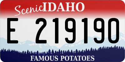 ID license plate E219190