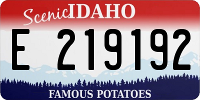 ID license plate E219192