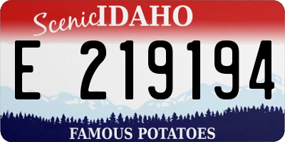 ID license plate E219194