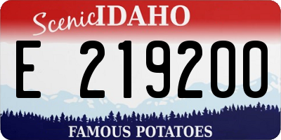 ID license plate E219200