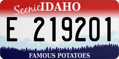 ID license plate E219201