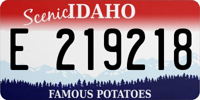 ID license plate E219218