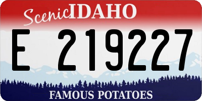 ID license plate E219227