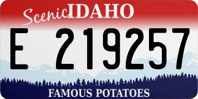 ID license plate E219257