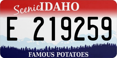 ID license plate E219259