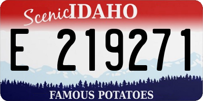 ID license plate E219271