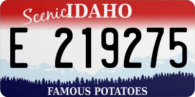 ID license plate E219275