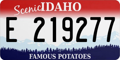 ID license plate E219277