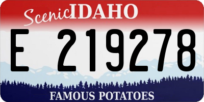 ID license plate E219278