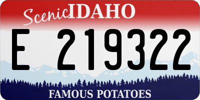 ID license plate E219322