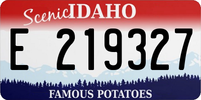 ID license plate E219327