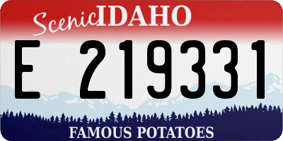 ID license plate E219331