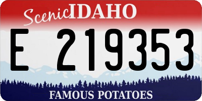 ID license plate E219353
