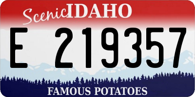 ID license plate E219357