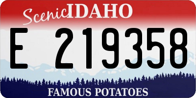 ID license plate E219358