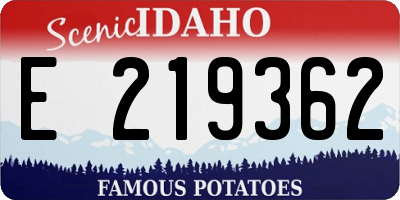 ID license plate E219362