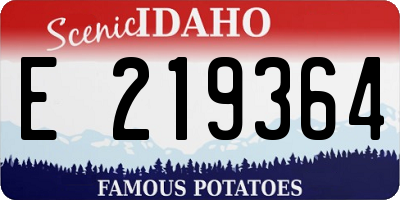 ID license plate E219364
