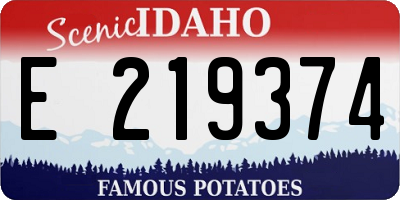 ID license plate E219374