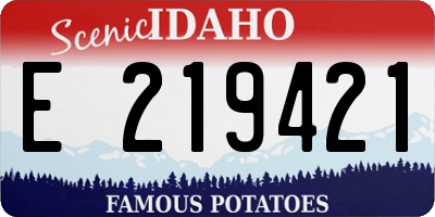 ID license plate E219421