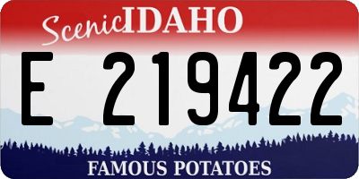 ID license plate E219422