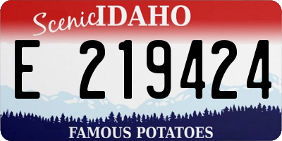 ID license plate E219424