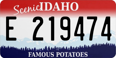 ID license plate E219474