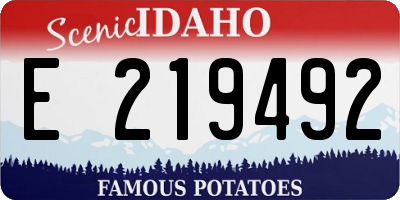 ID license plate E219492