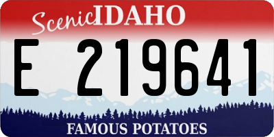 ID license plate E219641